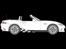Decal Sets for Mazda MX-5 Miata 4th gen ND 2016 to 2023 Checkered Flag Side Stripe (No Logo) Gloss White4th gen ND