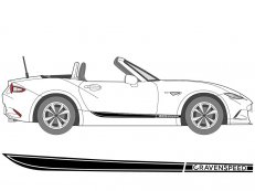 Decal Sets for Mazda MX-5 Miata 4th gen ND 2016 to 2023 Classic Door Side Stripe Matte White4th gen ND